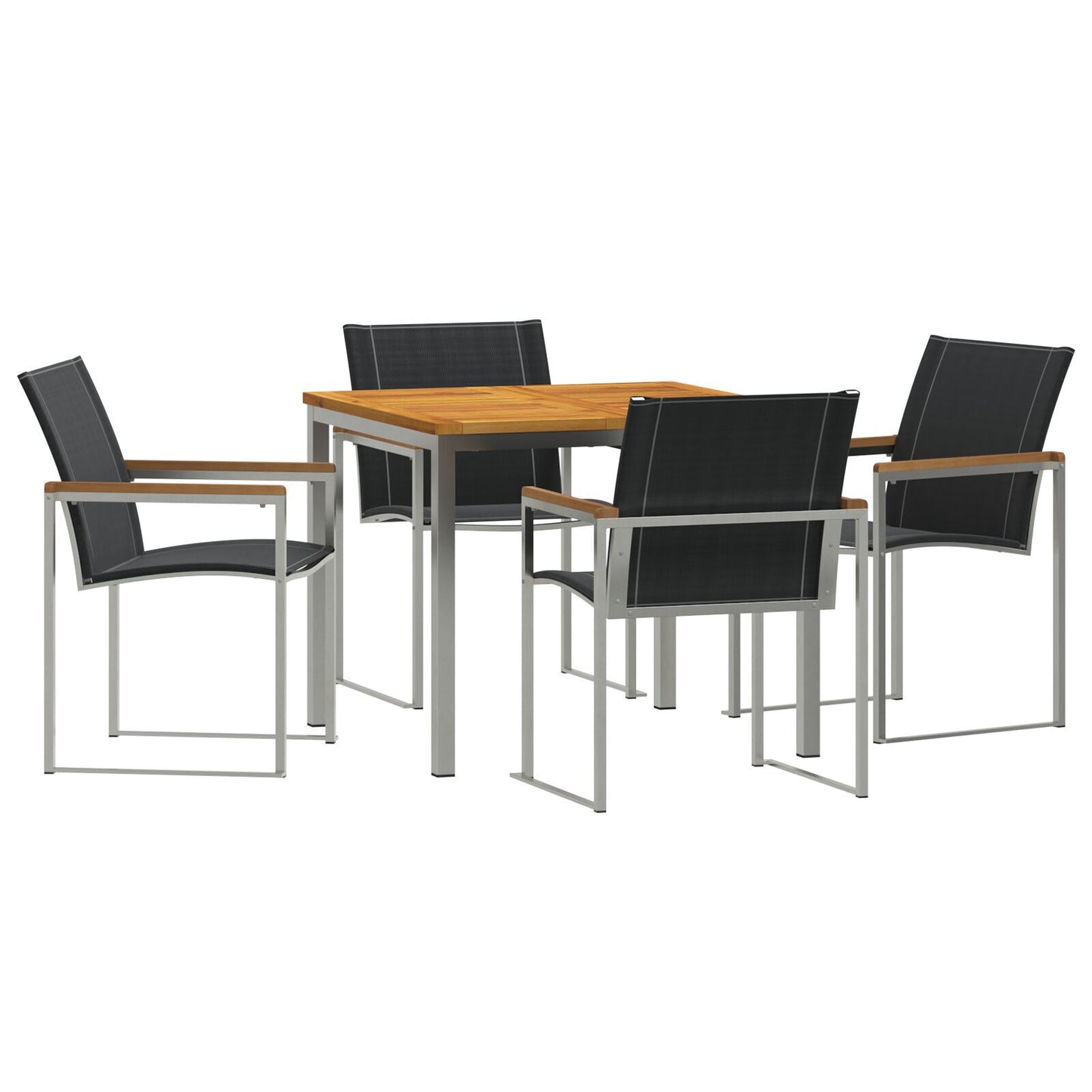 5 Piece Garden Dining Set Solid Wood Acacia, vidaXL Outdoor Dining Table 90x90x74.5 cm Solid Wood Acacia