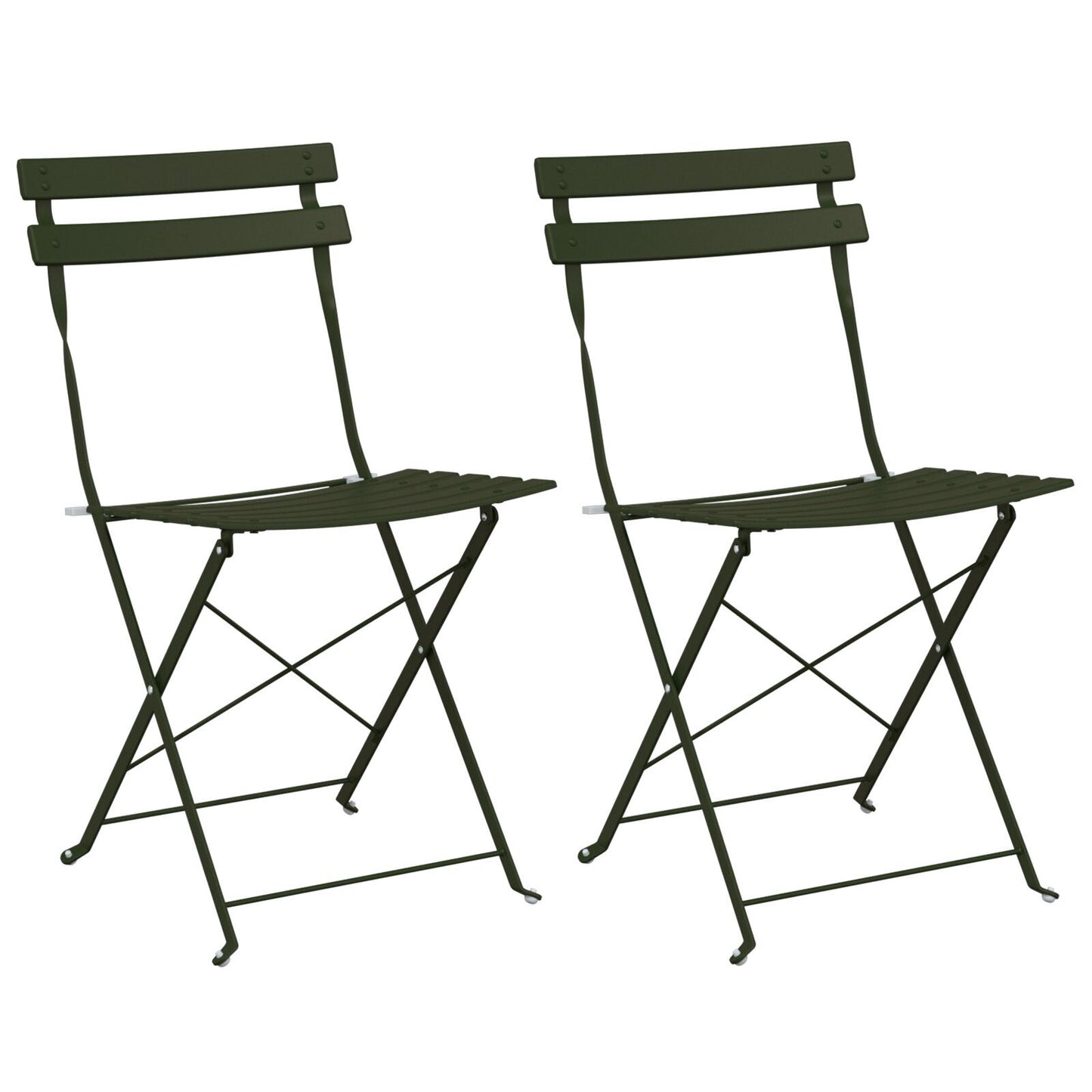 Outdoor Chairs Dark green Metal Medium Foldable Patio Chair