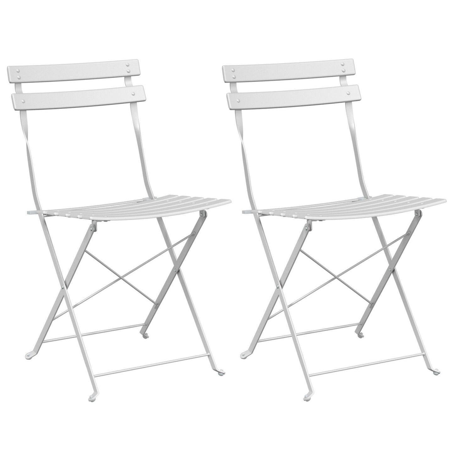 Outdoor Chairs Cool White Metal Standard Foldable Patio Chairs
