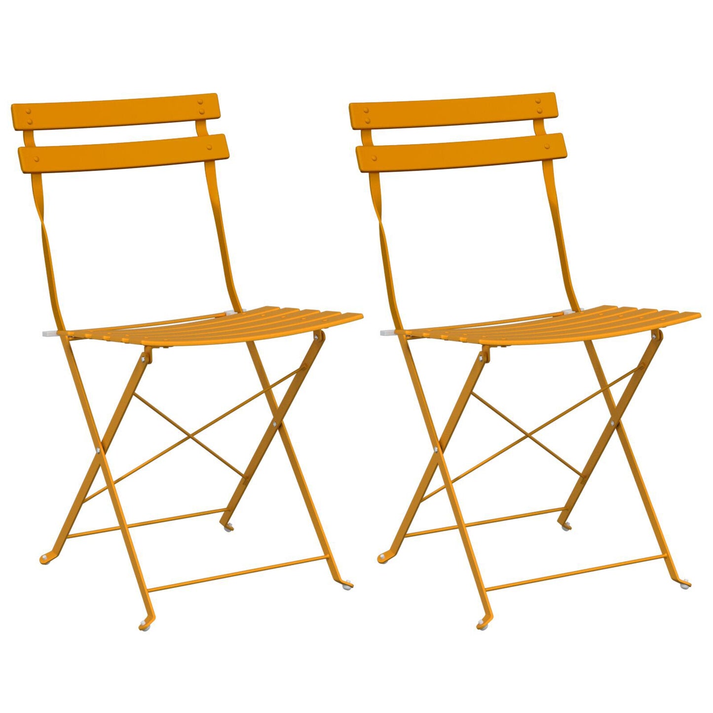 Outdoor Chairs Mustard Metal Compact Foldable Outdoor Chair