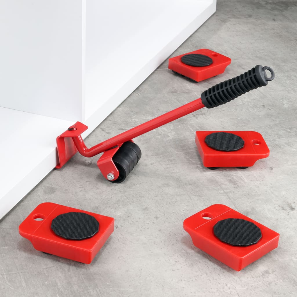 Furniture Transport Wheel Set Red and Black