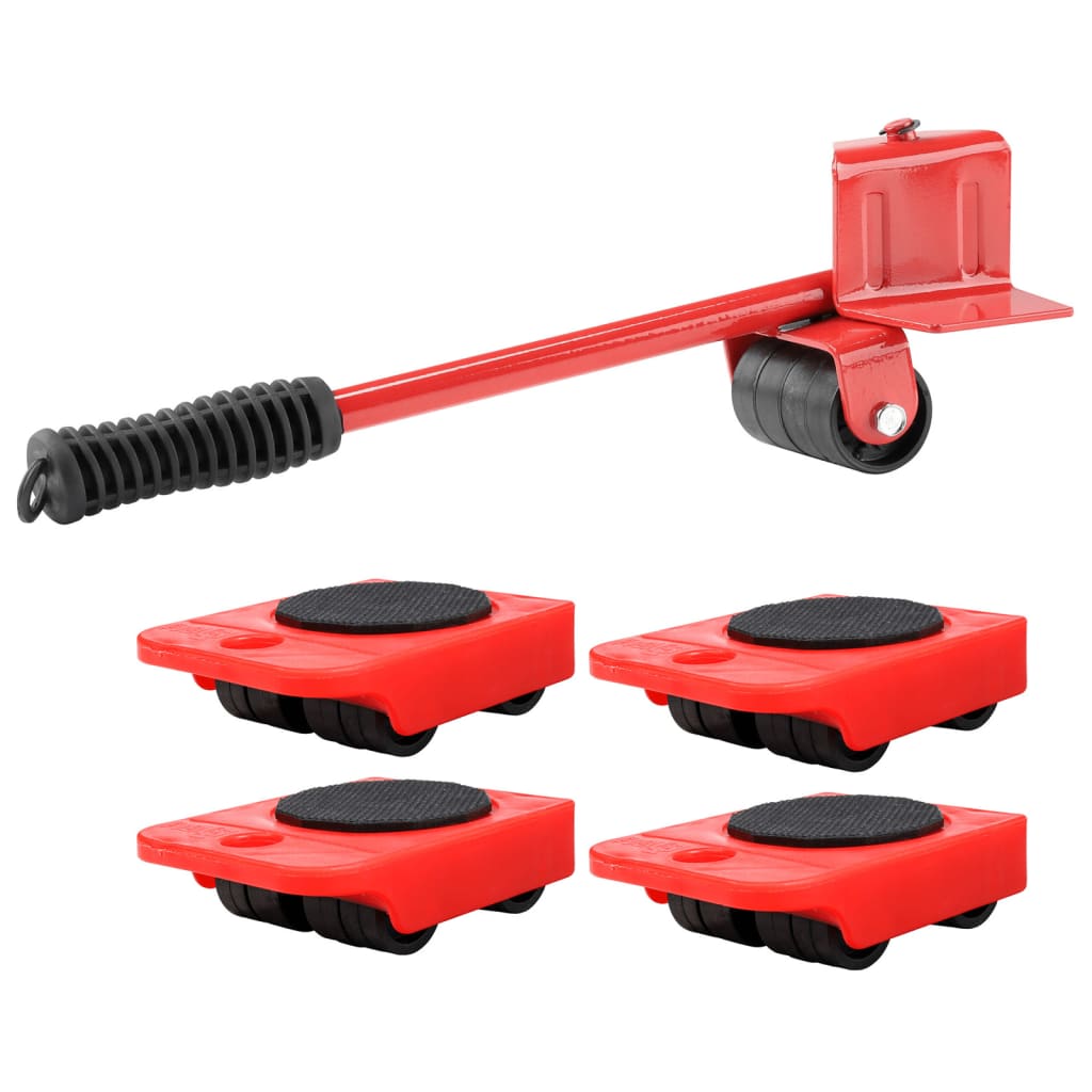 Furniture Transport Wheel Set Red and Black