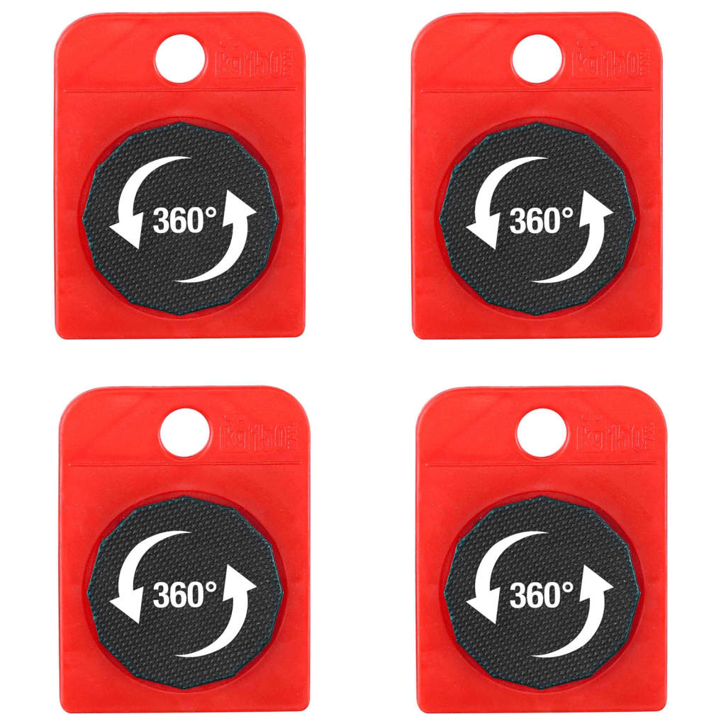 Furniture Transport Wheel Set Red and Black