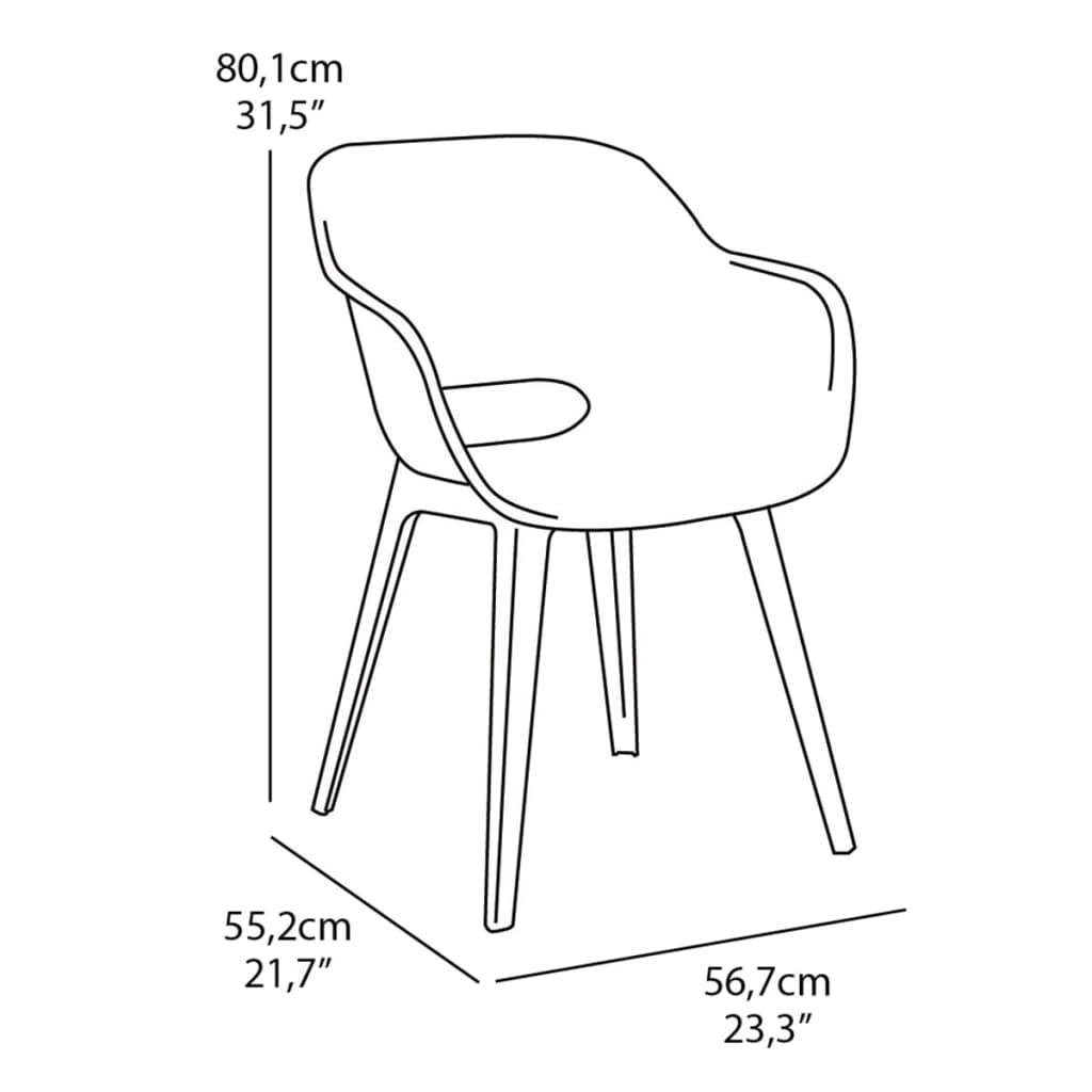 Outdoor Chairs Akola 2 pcs Cappuccino