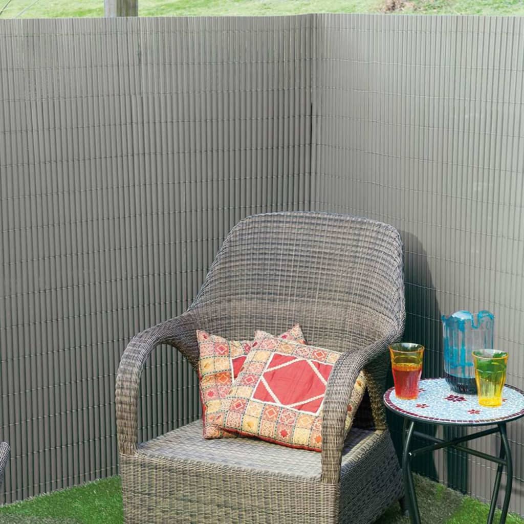 Double Sided Garden Screen PVC 1.5x3m Grey