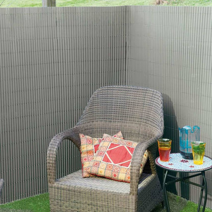 Double Sided Garden Screen PVC 1.5x3m Grey