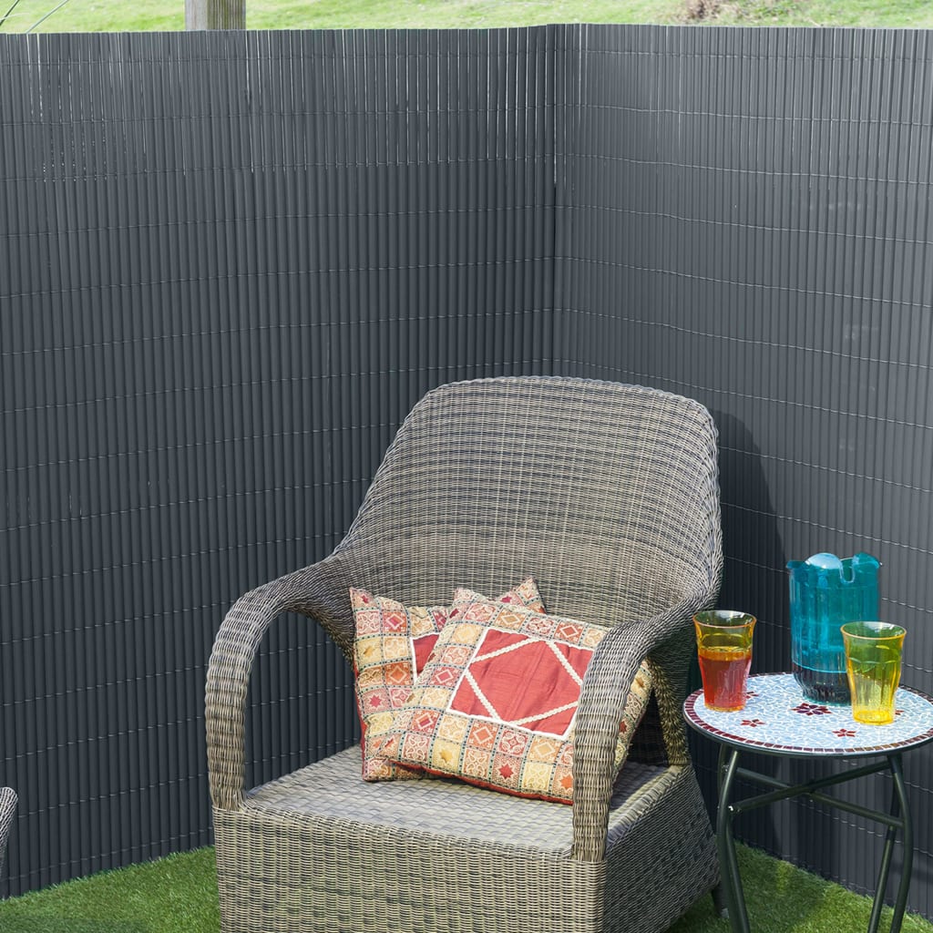 Double Sided Garden Screen PVC 1x3m Anthracite