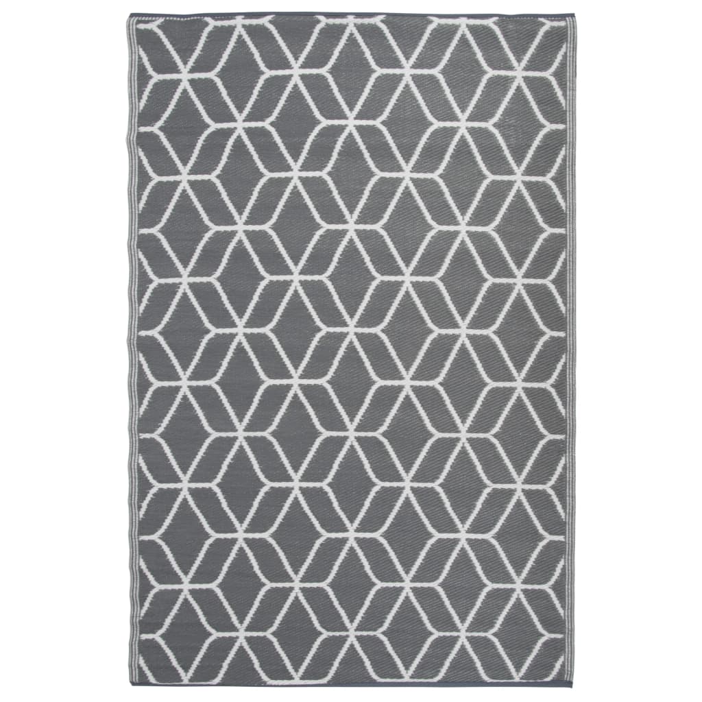 Outdoor Rug Graphics 180x121 cm Grey and White OC25