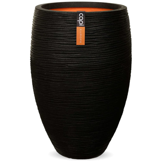 Vase Nature Rib Elegant Deluxe 40x60 cm Black KBLR1131