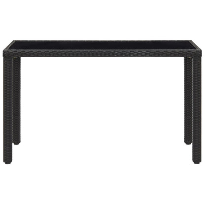 5 Piece Outdoor Dining Set with Cushions Poly Rattan Black