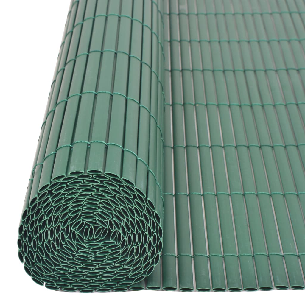 Double-Sided Garden Fence PVC 90x300 cm Green