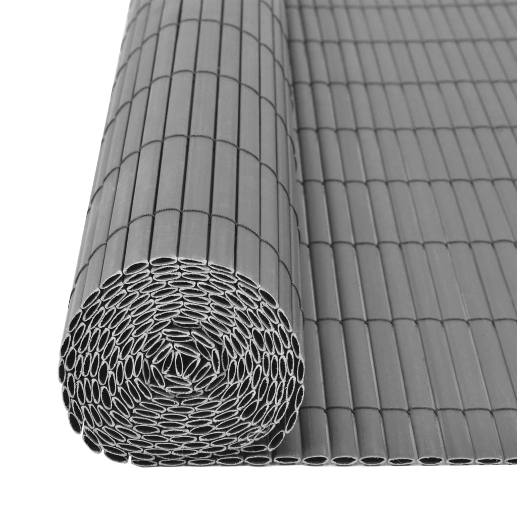 Double-Sided Garden Fence PVC 90x300 cm Grey