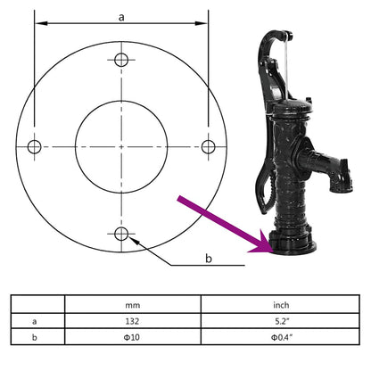 Garden Hand Water Pump Cast Iron
