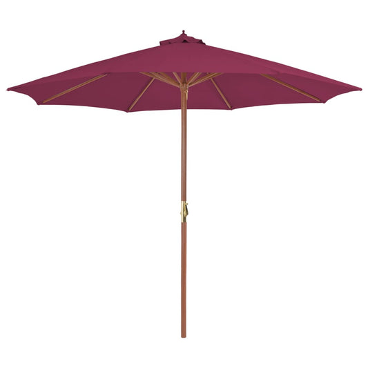 Garden Parasol with Wooden Pole 300 cm Bordeaux Red