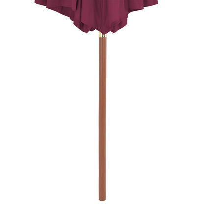 Garden Parasol with Wooden Pole 300 cm Bordeaux Red
