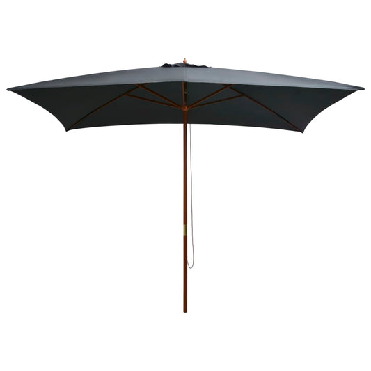 Garden Parasol with Wooden Pole 200x300 cm Anthracite