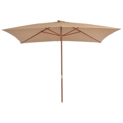 Garden Parasol with Wooden Pole 200x300 cm Taupe