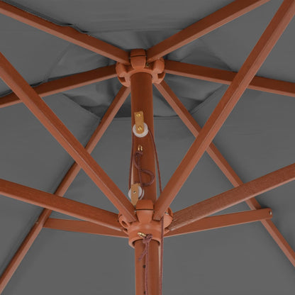 Garden Parasol with Wooden Pole 270 cm Anthracite