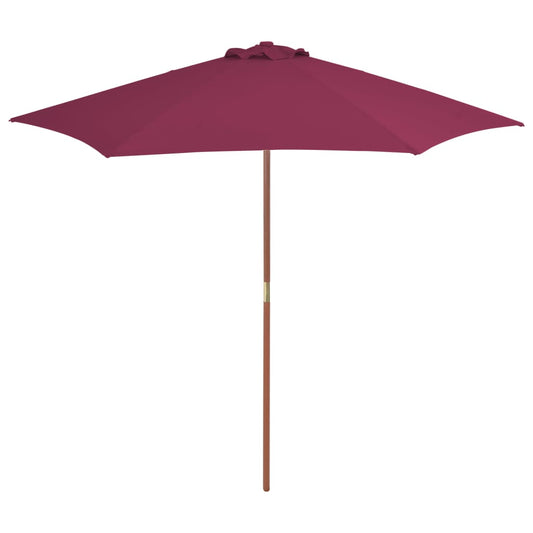 Garden Parasol with Wooden Pole 270 cm Bordeaux Red