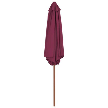Garden Parasol with Wooden Pole 270 cm Bordeaux Red