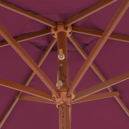 Garden Parasol with Wooden Pole 270 cm Bordeaux Red