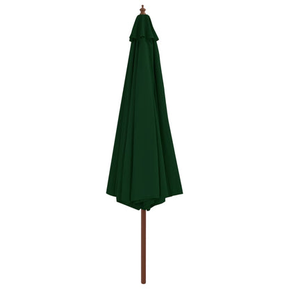 Garden Parasol with Wooden Pole 350 cm Green