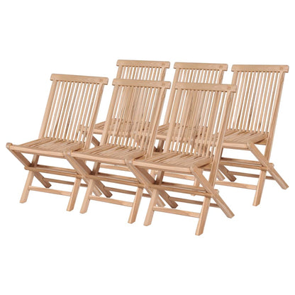 7 Piece Folding Outdoor Dining Set Solid Teak Wood