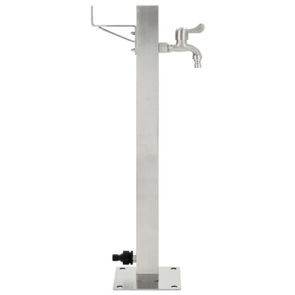 Garden Water Column Stainless Steel Square 65 cm