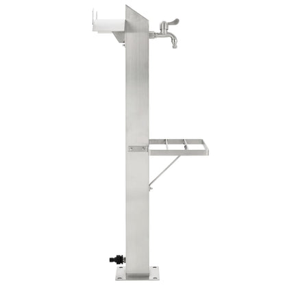 Garden Water Column Stainless Steel Square 95 cm