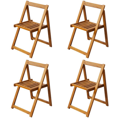 5 Piece Folding Outdoor Dining Set Solid Acacia Wood