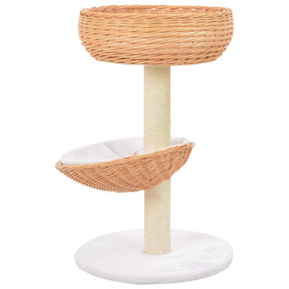 Cat Tree with Sisal Scratching Post Natural Willow Wood