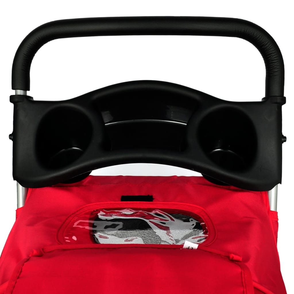 Folding Pet Stroller Dog/Cat Travel Carrier Red