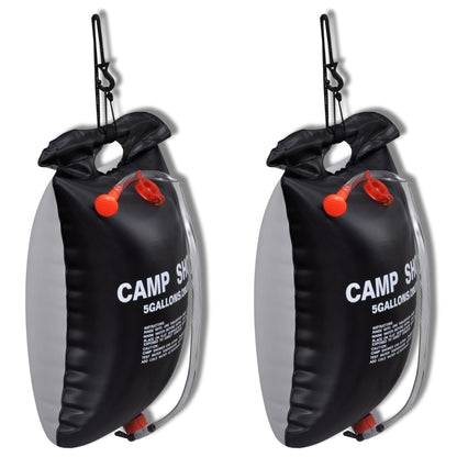 Camp Shower Solar Shower Outdoor Bath 20 L 2 pcs