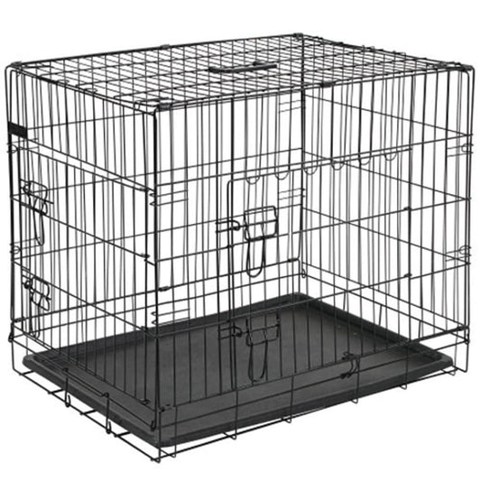 Dog Transport Crate Metal 92.5x57.5x64 cm Black 15003