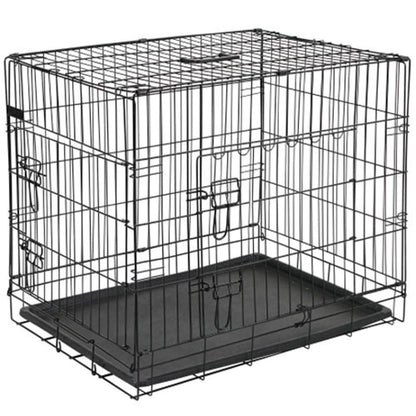 Dog Transport Crate Metal 92.5x57.5x64 cm Black 15003