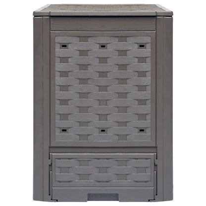 Garden Composter Brown 60x60x83 cm 300 L Plastic Rattan