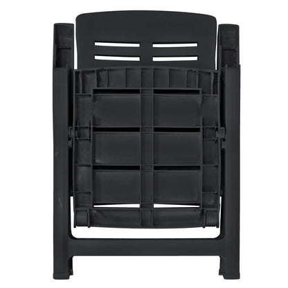 11 Piece Outdoor Dining Set Plastic Anthracite