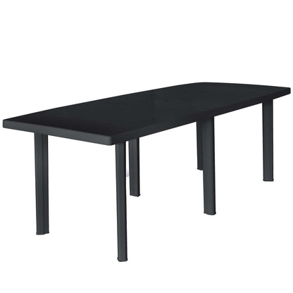 11 Piece Outdoor Dining Set Plastic Anthracite