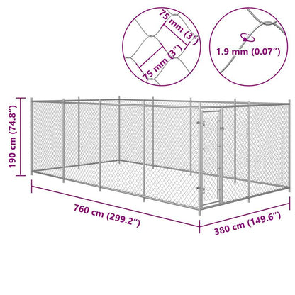 Outdoor Dog Kennel 7.6x3.8x1.9 m