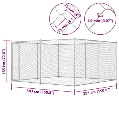 Outdoor Dog Kennel 383x383x185 cm
