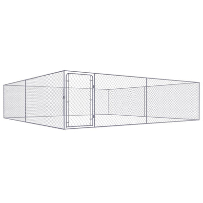 Outdoor Dog Kennel Galvanised Steel 4x4x1 m