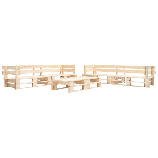 6 Piece Garden Pallet Lounge Set Wood Natural