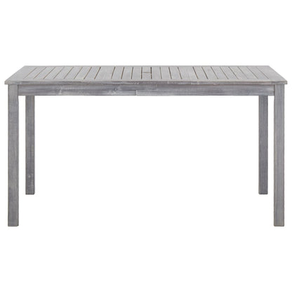 5 Piece Outdoor Dining Set Grey Solid Acacia Wood