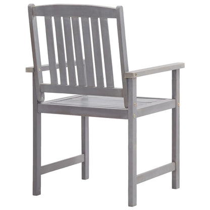 5 Piece Outdoor Dining Set Grey Solid Acacia Wood