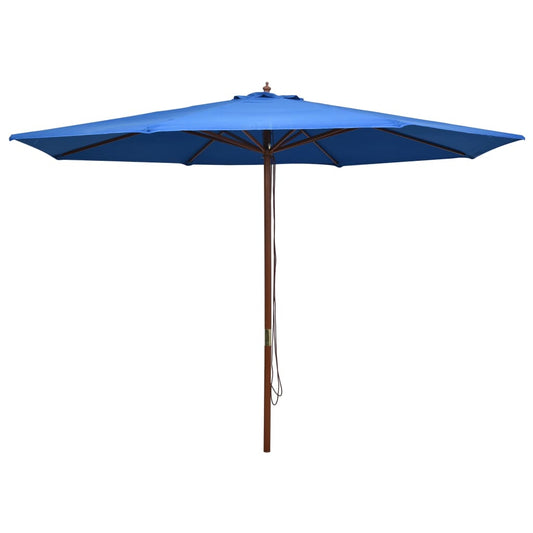 Garden Parasol with Wooden Pole 350 cm Blue