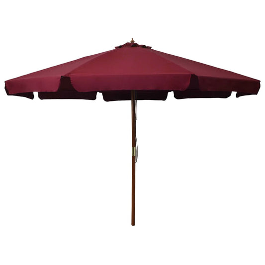 Garden Parasol with Wooden Pole 330 cm Burgundy