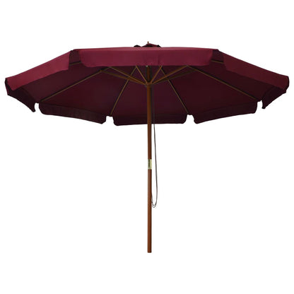 Garden Parasol with Wooden Pole 330 cm Burgundy