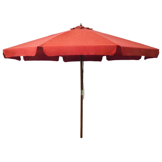 Garden Parasol with Wooden Pole 330 cm Terracotta