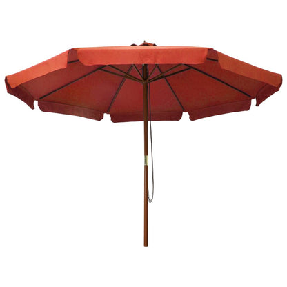 Garden Parasol with Wooden Pole 330 cm Terracotta