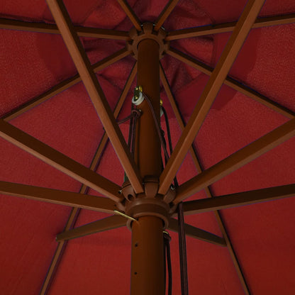 Garden Parasol with Wooden Pole 330 cm Terracotta